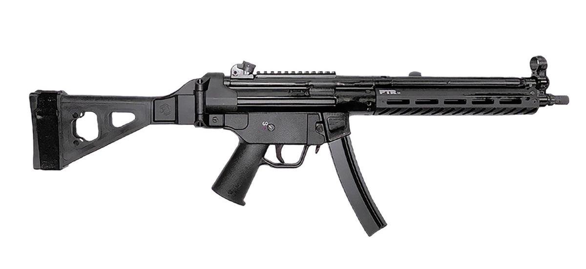 PTR 9LTBR 9mm Luger Pistol, 30+1 Capacity, 12.50" Black Nitride Threaded Barrel, SB Tactical Brace