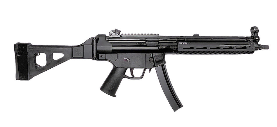 PTR 9LTBR 9mm Luger Pistol, 30+1 Capacity, 12.50" Black Nitride Threaded Barrel, SB Tactical Brace
