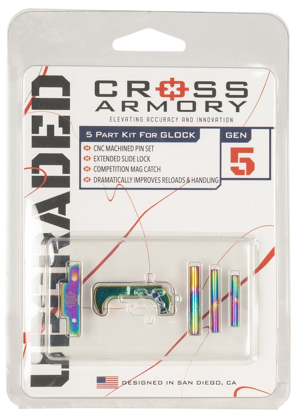 Cross Armory CRG5OKRB Rainbow Aluminum 3-Piece Kit for Glock Gen5