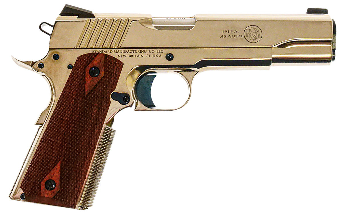 Standard Mfg 1911 Full-Size .45 ACP Pistol, 7+1 Capacity, 5" Stainless Match Barrel, Nickel Steel Frame & Slide, Walnut Grips