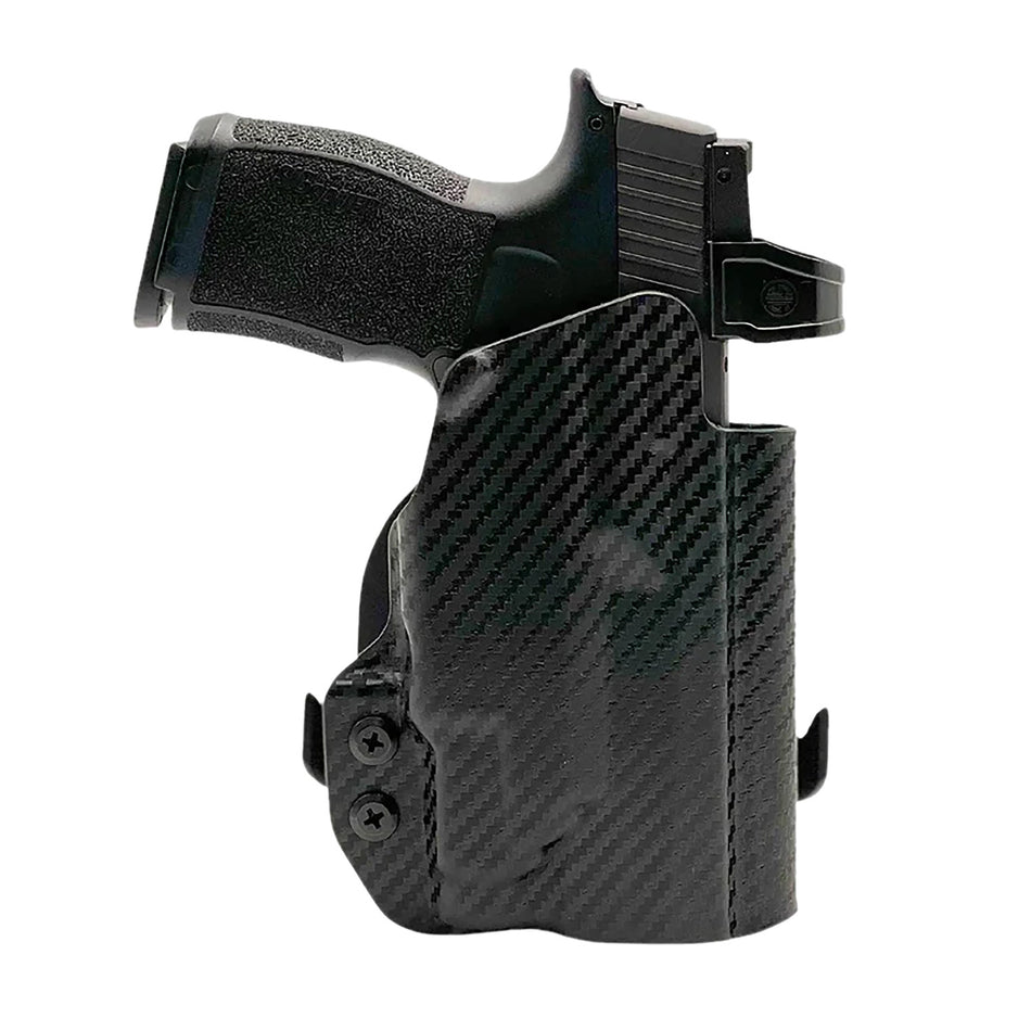 Rounded Gear Sig P365 TLR-7 OWB Paddle Kydex Holster Black Carbon Fiber Right Hand