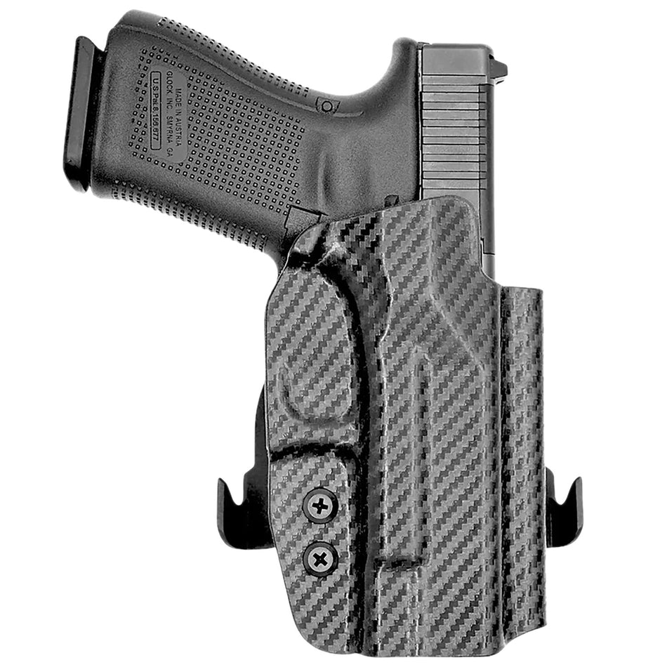 Rounded Gear Glock 19 OWB Paddle Kydex Holster Black Carbon Fiber Right Hand