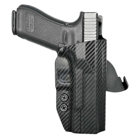 Rounded Gear Glock 17 OWB Paddle Kydex Holster Black Carbon Fiber Right Hand