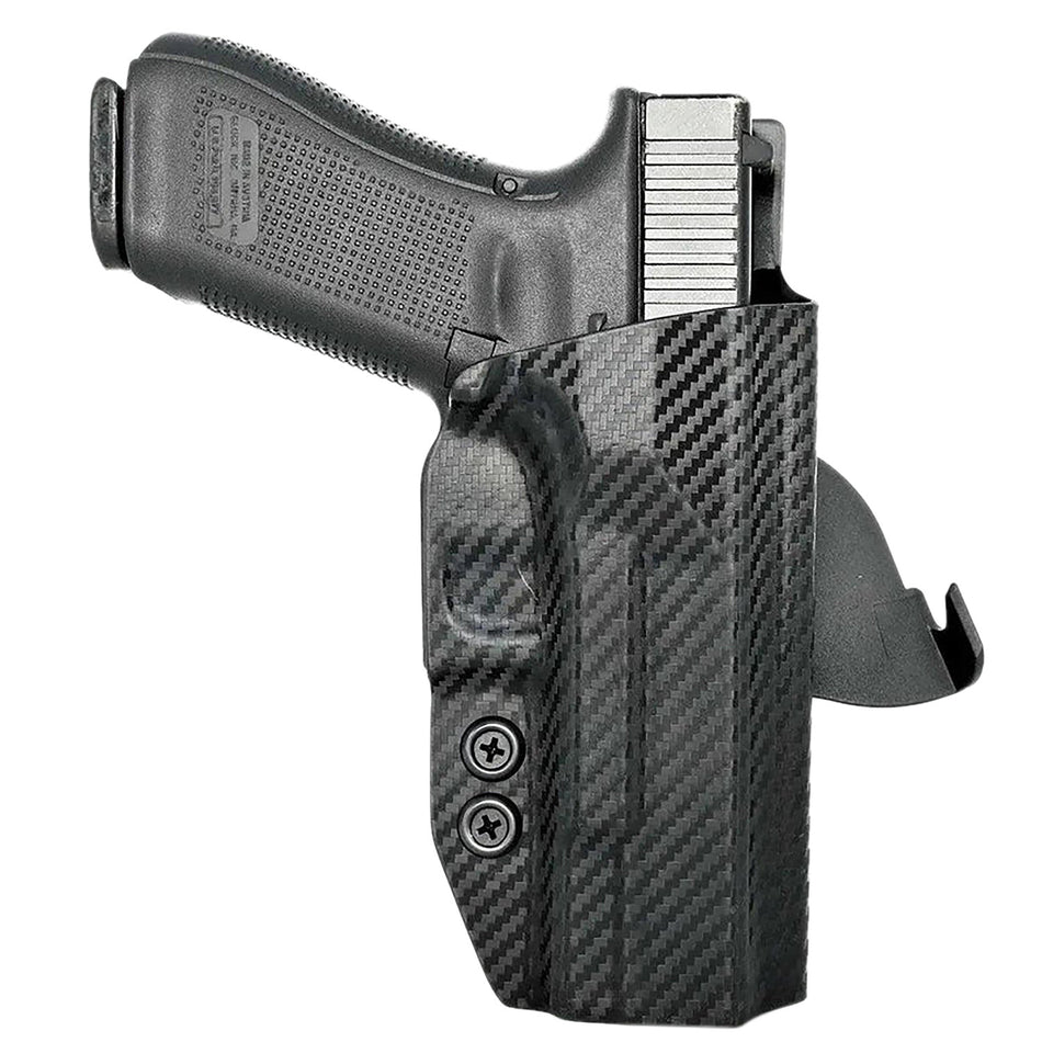 Rounded Gear Glock 17 OWB Paddle Kydex Holster Black Carbon Fiber Right Hand