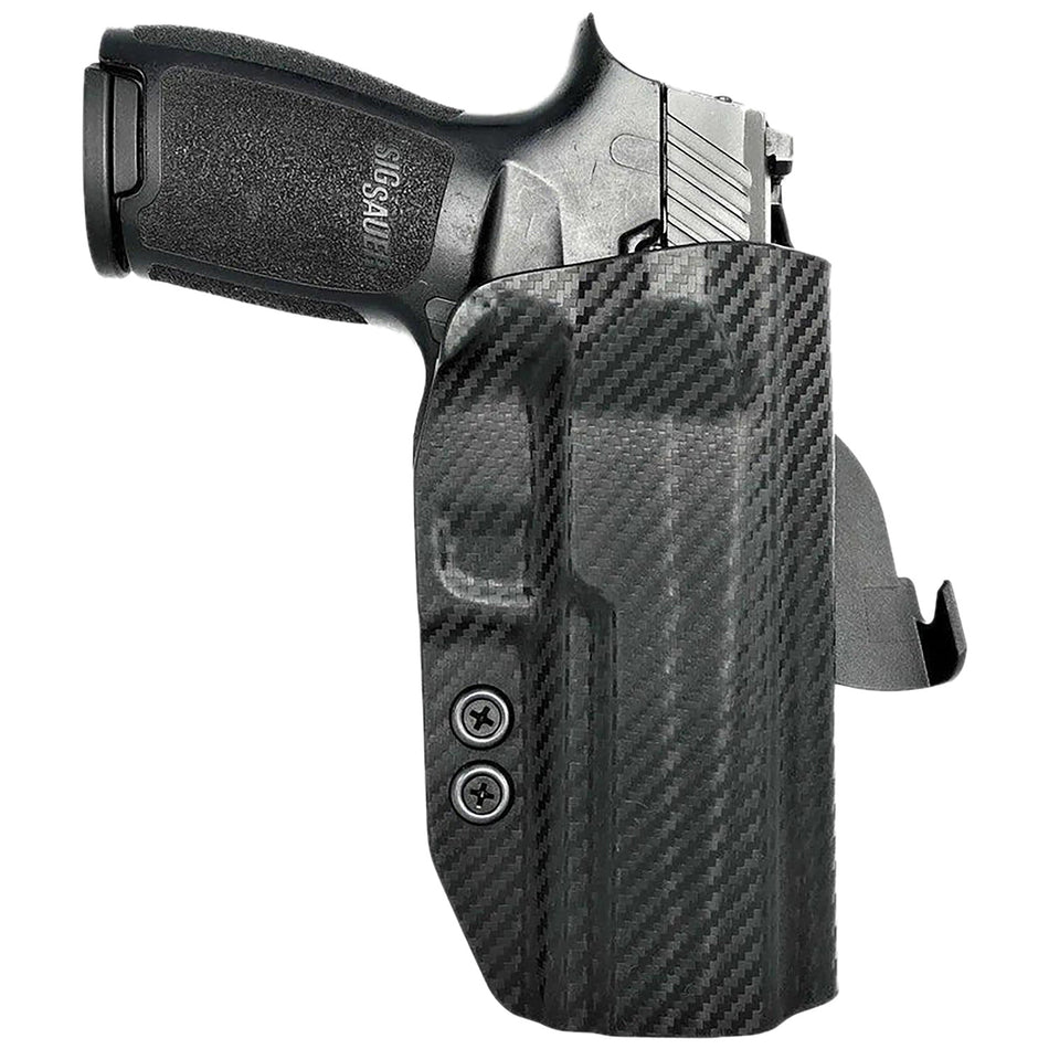 Rounded Gear Sig Sauer P320 OWB Paddle Kydex Holster Black Carbon Fiber Right Hand