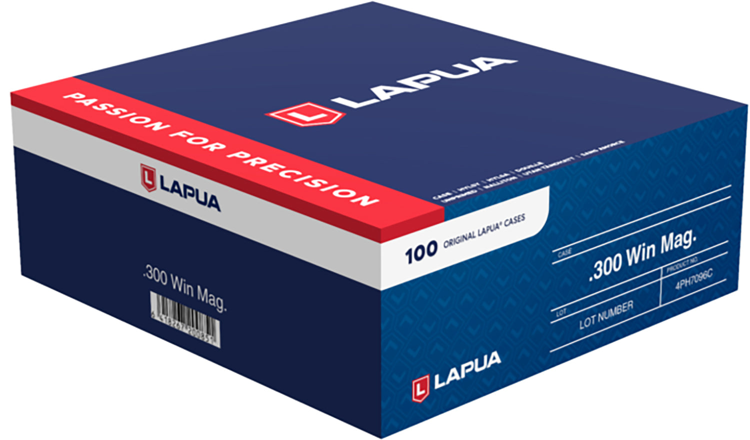 Lapua 4PH7096C Unprimed .300 Win Mag Rifle Brass 100-Count Box