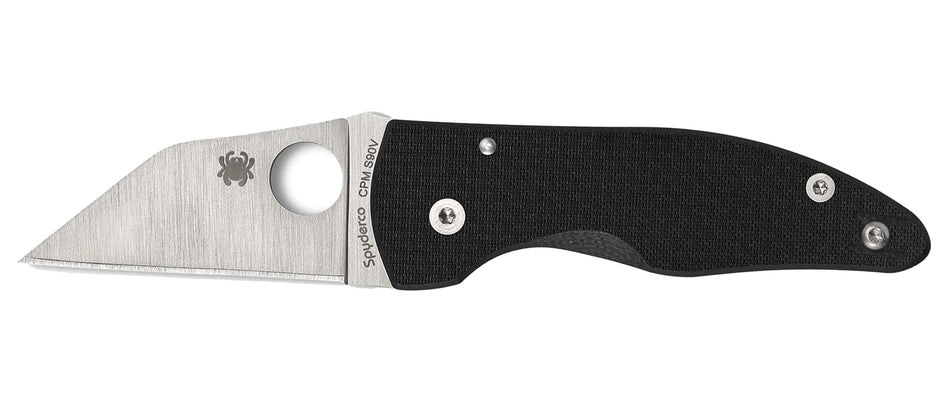 Spyderco MicroJimbo C264CFP Folder, 2.45" Plain CPM S90V Wharncliffe Blade, Black Textured Carbon Fiber Handle