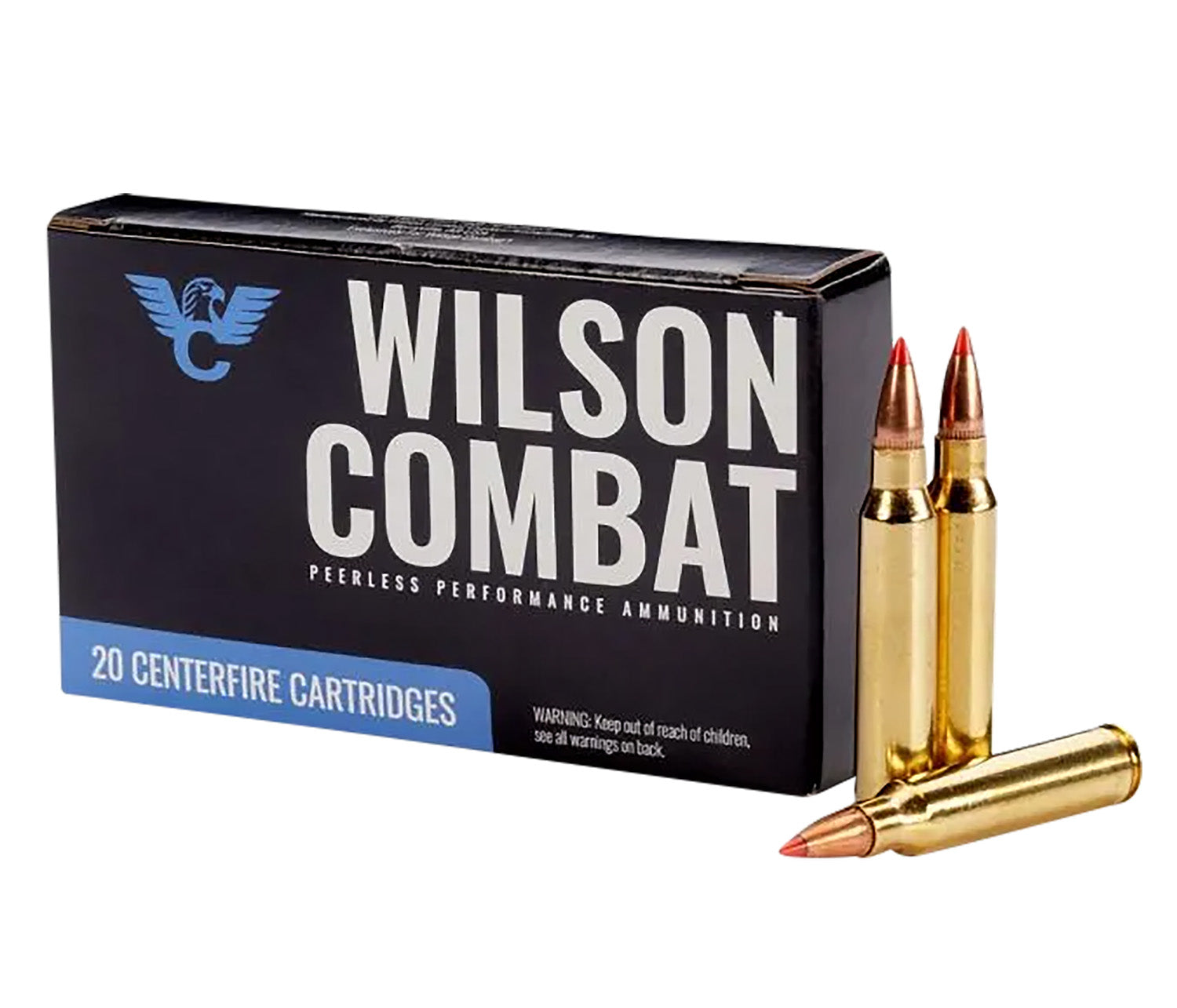 Wilson Combat .223 Remington Rifle Ammo Hornady V-MAX Polymer Tipped Flat Based PolyTip 60 grain 
