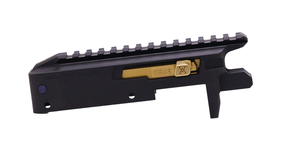 True Precision TP/22 Complete Receiver Set Black Anodized Aluminum Gold Bolt and Charging Handle