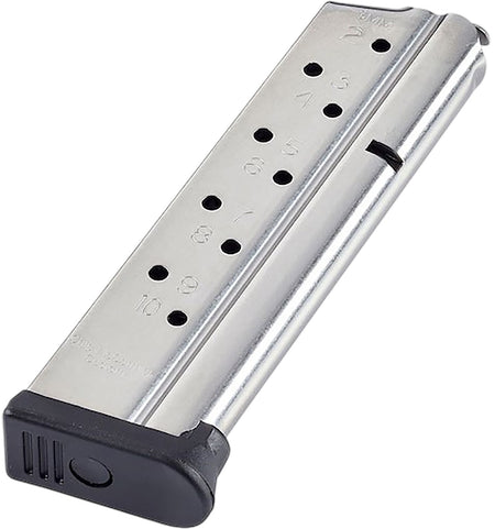 CMC Products MRP9FS10 Range Pro 1911 Full Size 9mm 10rd Stainless/Black Fluoropolymer Magazine
