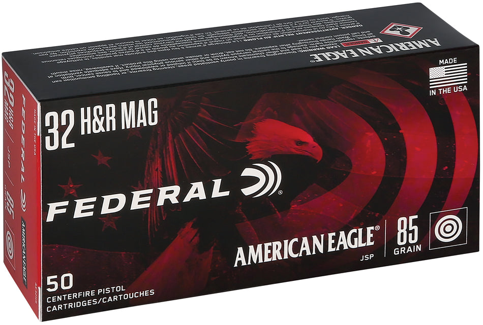 Federal .32 H&R Mag Handgun Ammo AMERICAN EAGLE Jacketed Soft Point JSP 85 grain 