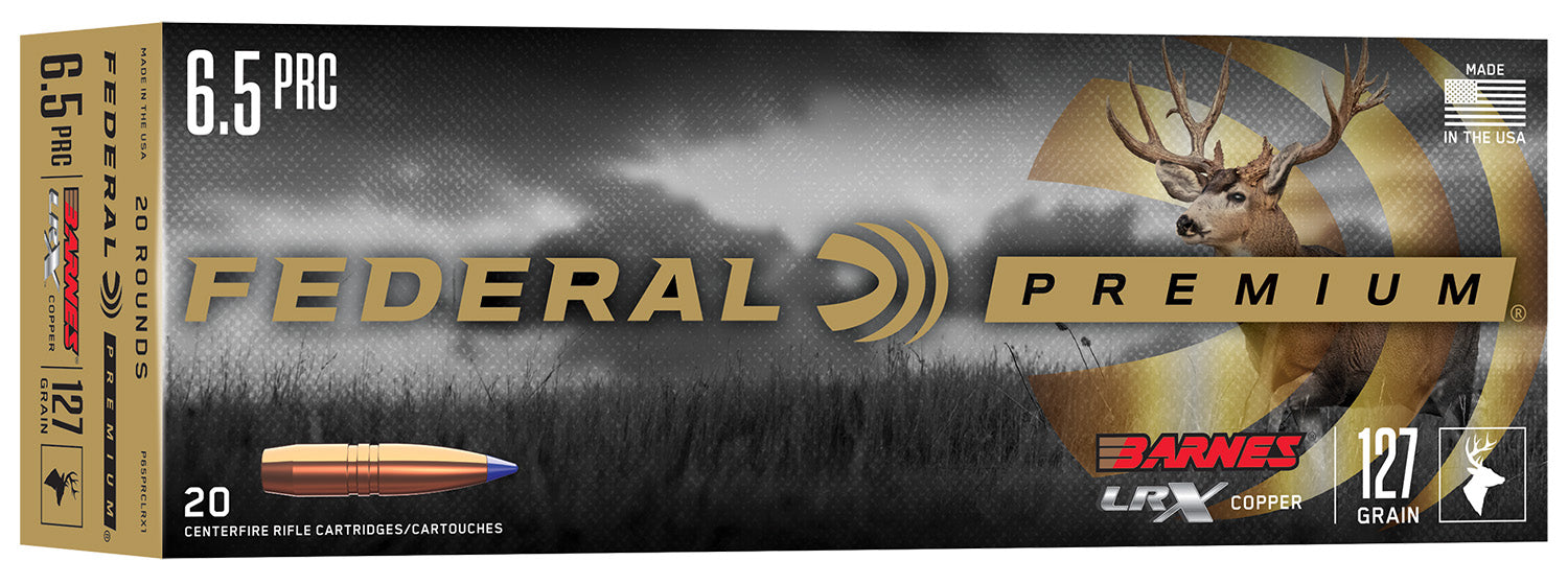 Federal P65PRCLRX1 Premium 6.5PRC 127gr Barnes LRX Lead Free 20 Per Box/10 Case