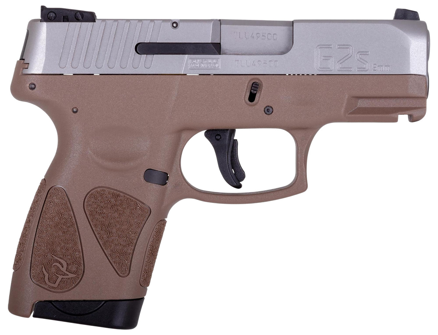 Taurus G2S Compact 9mm Luger 7+1 3.26" Pistol - Brown Frame, Black Serrated Slide