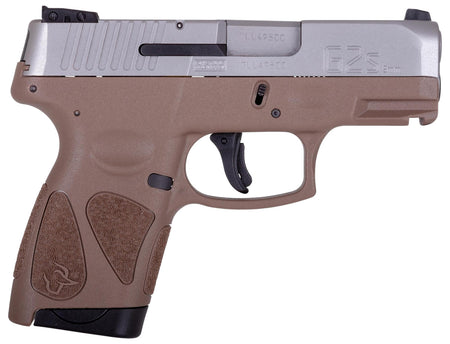 Taurus G2S Compact 9mm Luger 7+1 3.26" Pistol - Brown Frame, Black Serrated Slide