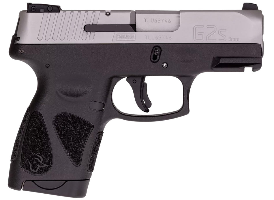 Taurus G2S Compact 9mm Pistol - 7+1 Capacity, 3.26" Stainless Barrel, Black Polymer Frame w/ Accessory Rail