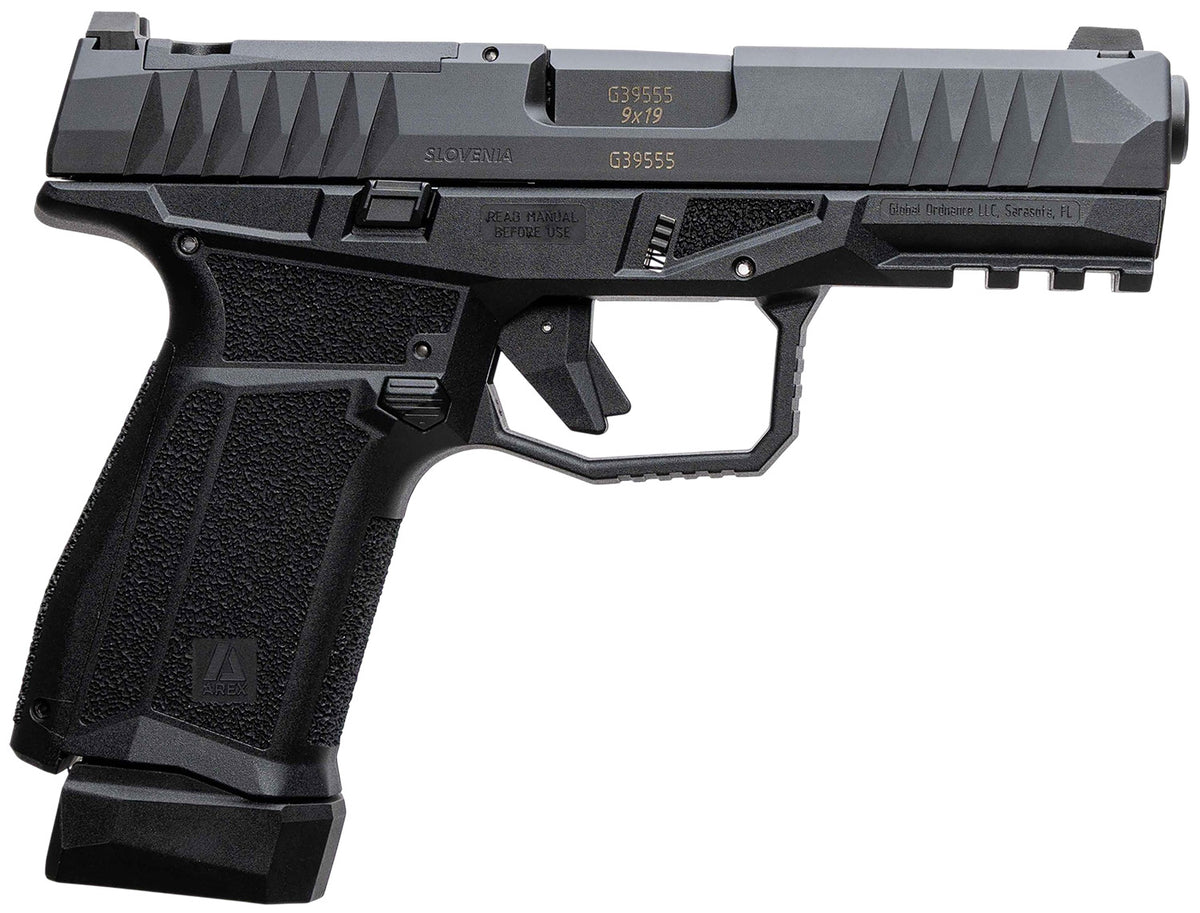 AREX 815537024074 Delta M Gen2 Compact Frame 9mm Luger 15+1 4" Black Steel Barrel, Black Nitride Steel Optic Cut/Serrated Slide, Black Polymer Frame w/Picatinny Rail, Black Stippled Grip, Ambidextrous