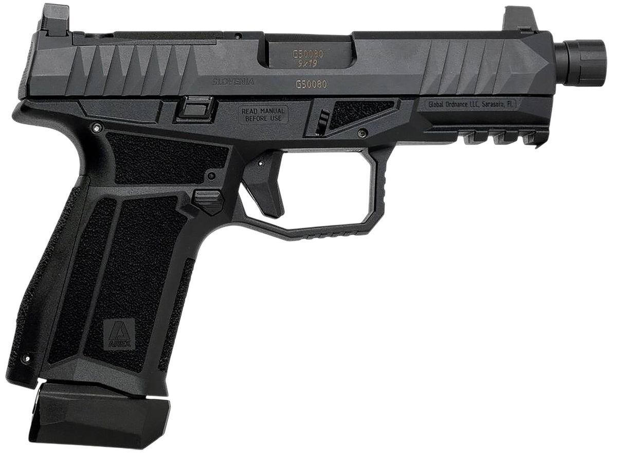 Global Ordnance Arex Delta M Gen2 9mm Luger Pistol, 15+1 Capacity, 4" Black Threaded Barrel