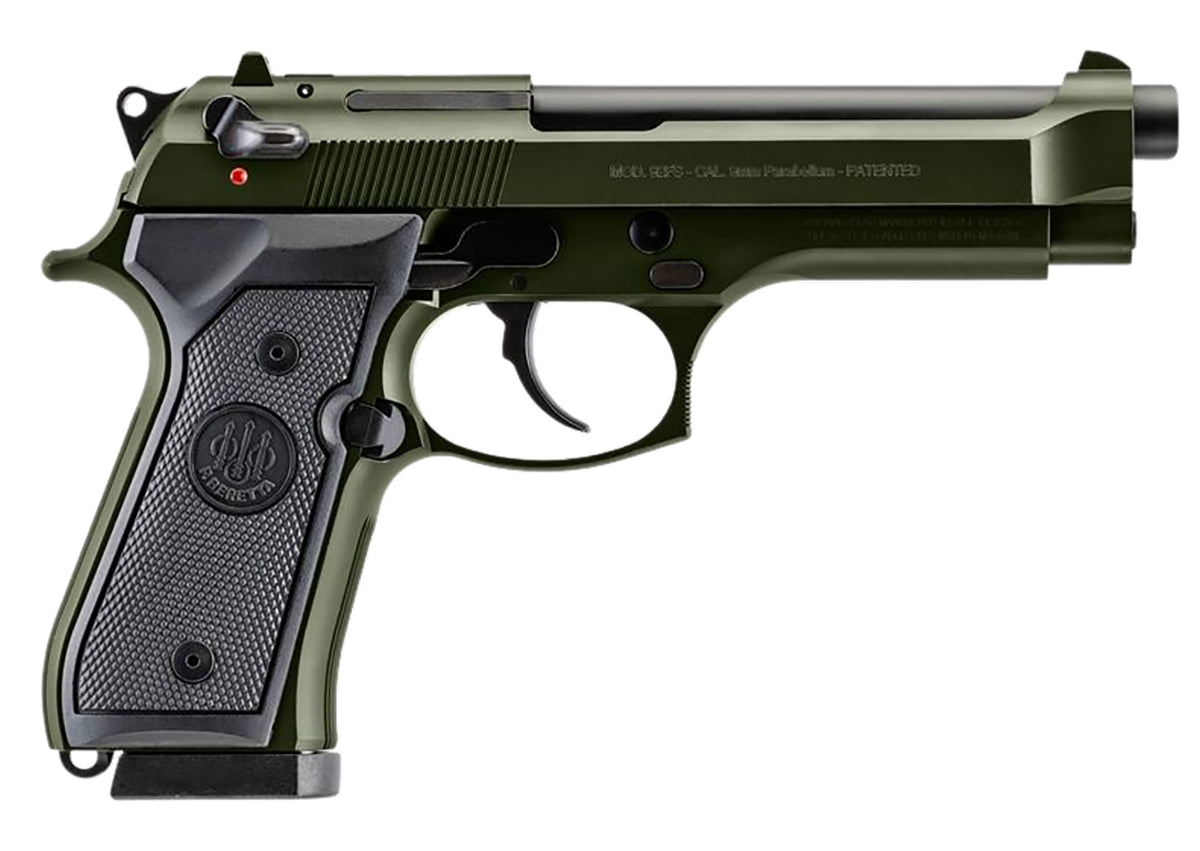 Beretta USA J92F300GR10 92FS Full Size 9mm Luger 10+1 4.90" Steel Barrel, OD Green Cerakote Finish