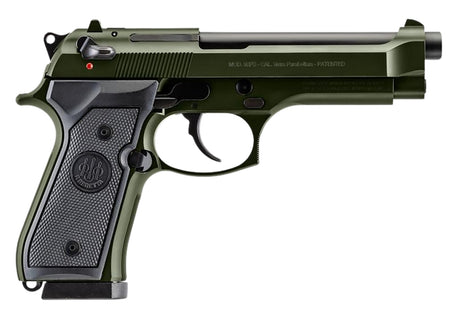 Beretta USA J92F300GR10 92FS Full Size 9mm Luger 10+1 4.90" Steel Barrel, OD Green Cerakote Finish