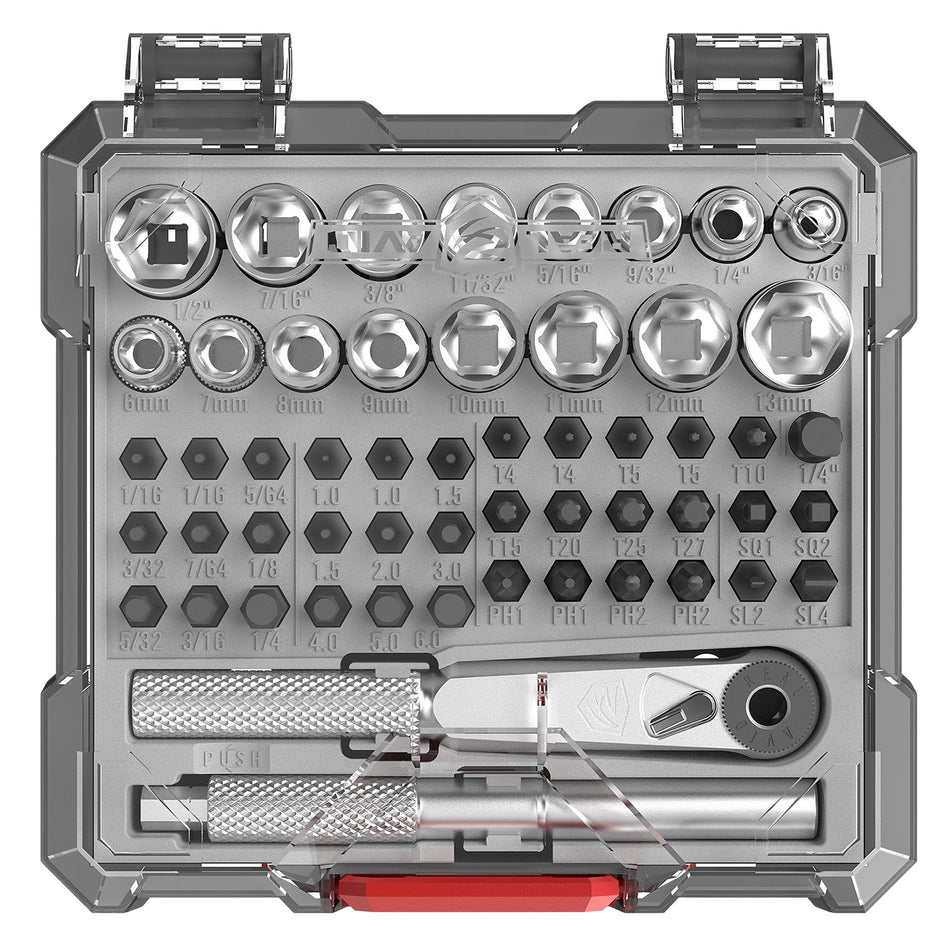 Real Avid AVX3SGBS52 X3 Driver 52-Piece Socket and Gunsmithing Bit Set