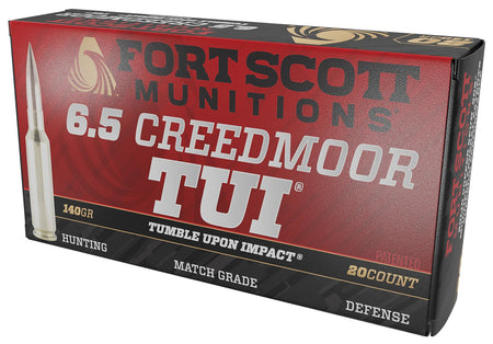 Fort Scott Munitions 6.5mm Creedmoor Rifle Ammo  Solid Copper Spun Solid 140 grain 
