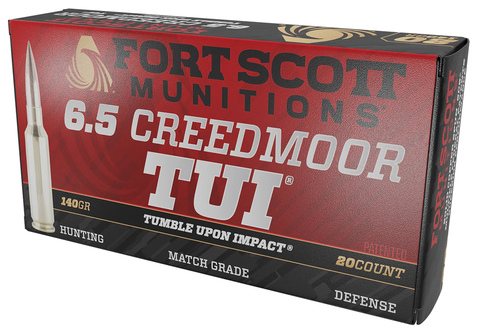 Fort Scott Munitions 6.5mm Creedmoor Rifle Ammo  Solid Copper Spun Solid 140 grain 