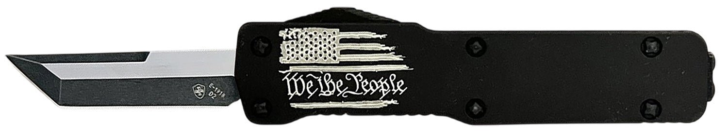 Templar Knife Premium Lightweight California Legal OTF Tanto We The People Aged Aluminum Handle, D2 Steel Blade