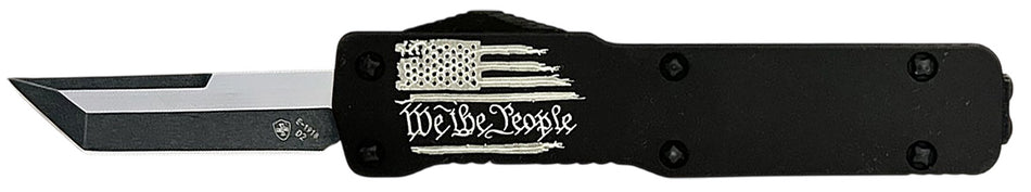Templar Knife Premium Lightweight California Legal OTF Tanto We The People Aged Aluminum Handle, D2 Steel Blade