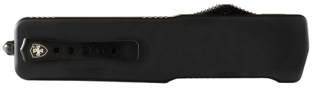 Templar Knife Premium Weighted Slim 3.16" OTF Drop Point Stonewashed D2 Steel Blade, 4.93" Black Aluminum/Rubber Handle