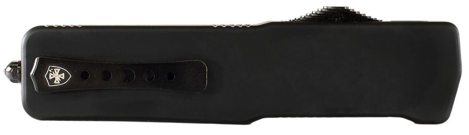 Templar Knife Premium Weighted Slim 3.16" OTF Drop Point Stonewashed D2 Steel Blade, 4.93" Black Aluminum/Rubber Handle
