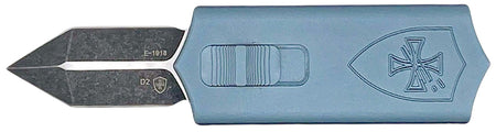 Templar Knife SMCAGB121 Sentinel Money Clip OTF Dagger 1.88" Plain Stonewashed D2 Steel Blue Aluminum Handle