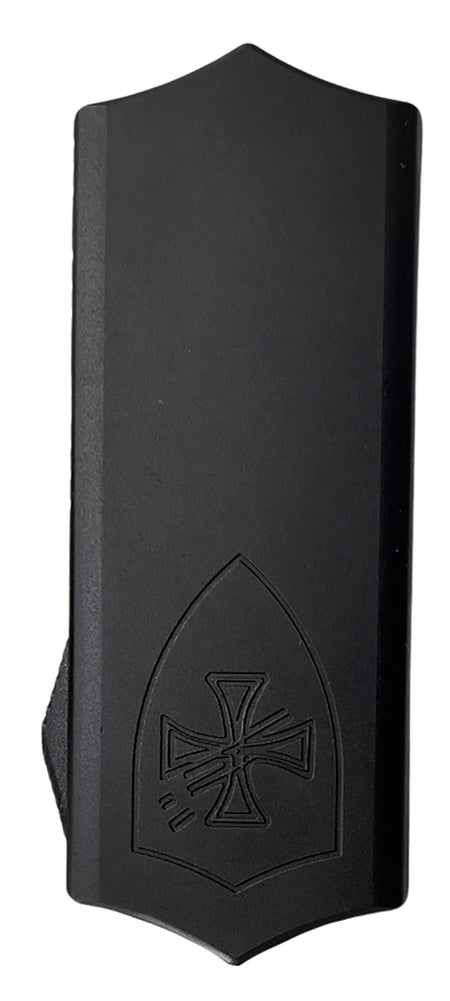 Templar Knife Excalibur Money Clip OTF 1.90" Plain Stonewashed D2 Steel Blade 3.37" Black Aluminum Handle