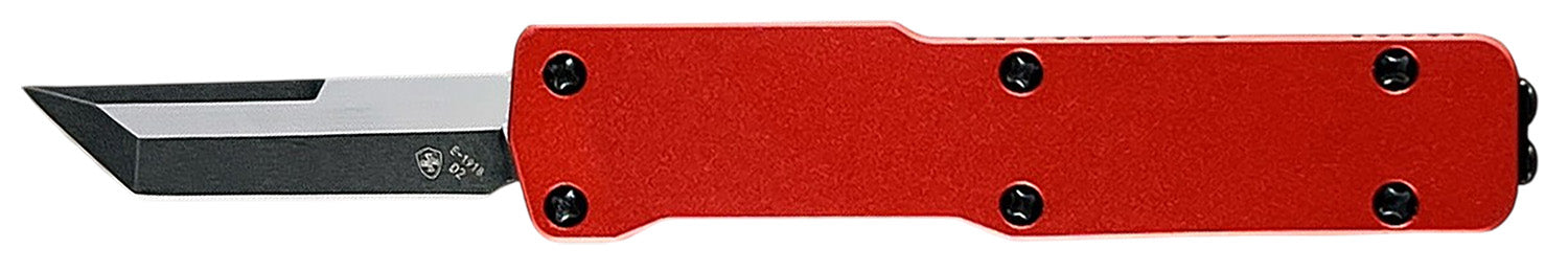 Templar Premium LW Micro 1.85" OTF Tanto Stonewashed D2 Steel Blade, Red Anodized Aluminum Handle California Legal