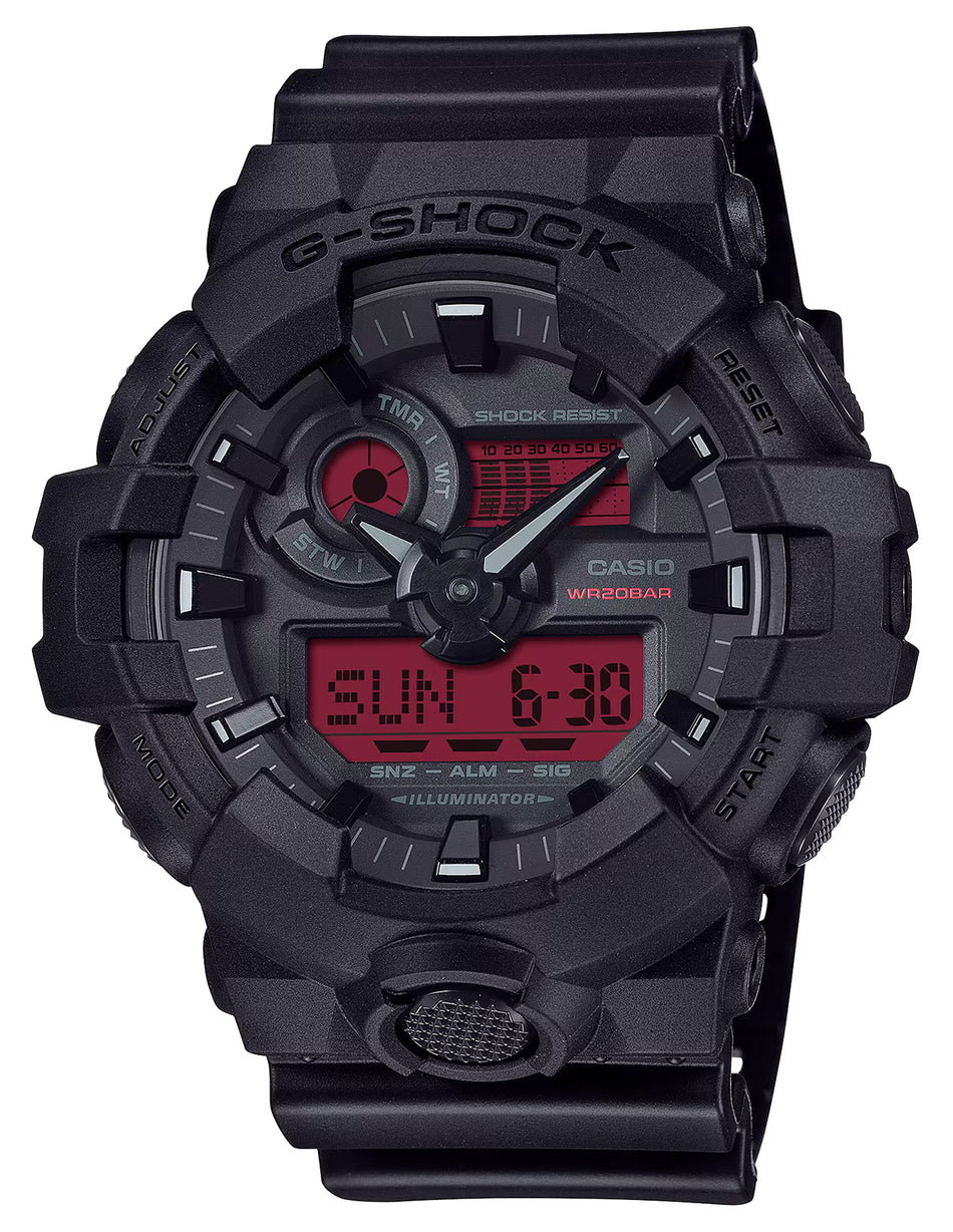 GSHOCK GA700BBR1ACR ANALOG DIGITAL BLK/RED