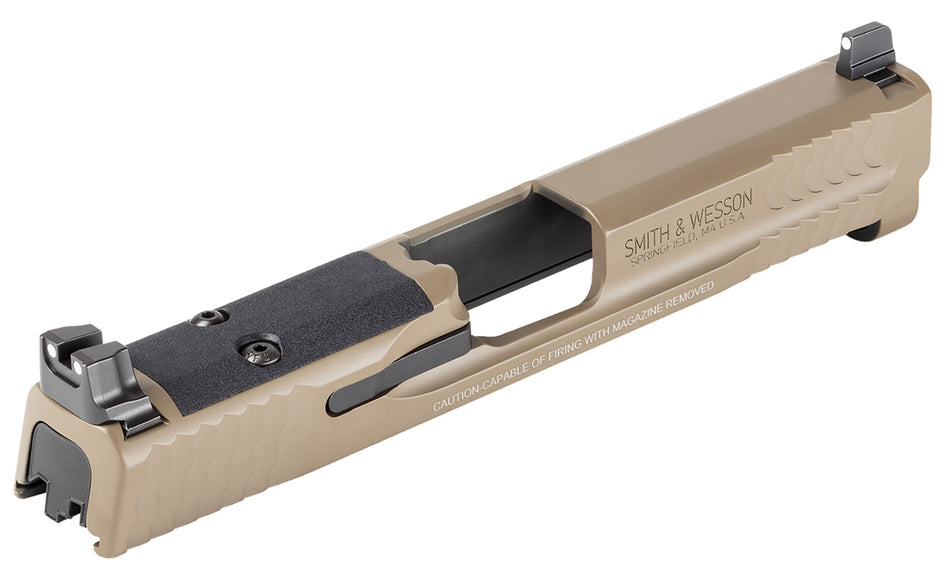 S&W 14478 M&P9 M2.0 Optic Ready Slide Assembly in Flat Dark Earth with Serrated Finish