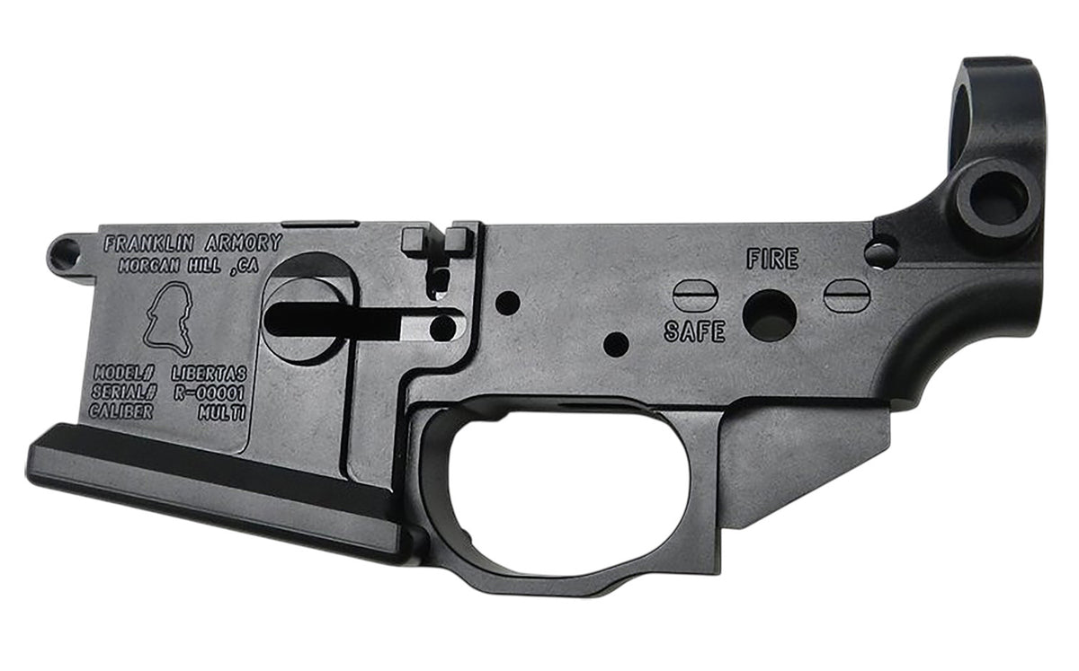Franklin Armory Libertas Aluminum Lower Receiver, Black Hardcoat Anodized