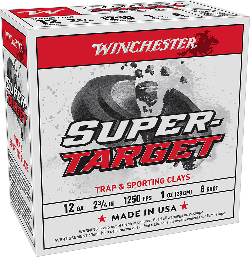 Winchester 12 Gauge Shotgun Shells SUPER TARGET #8 1 oz 2.75 in