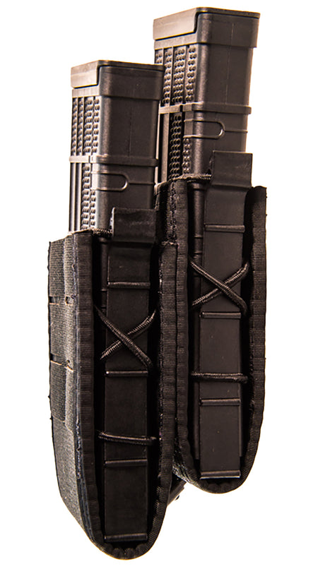 HSGI TACO Double Duty Staggered Dual Pistol Magazine Carrier Black Nylon MOLLE