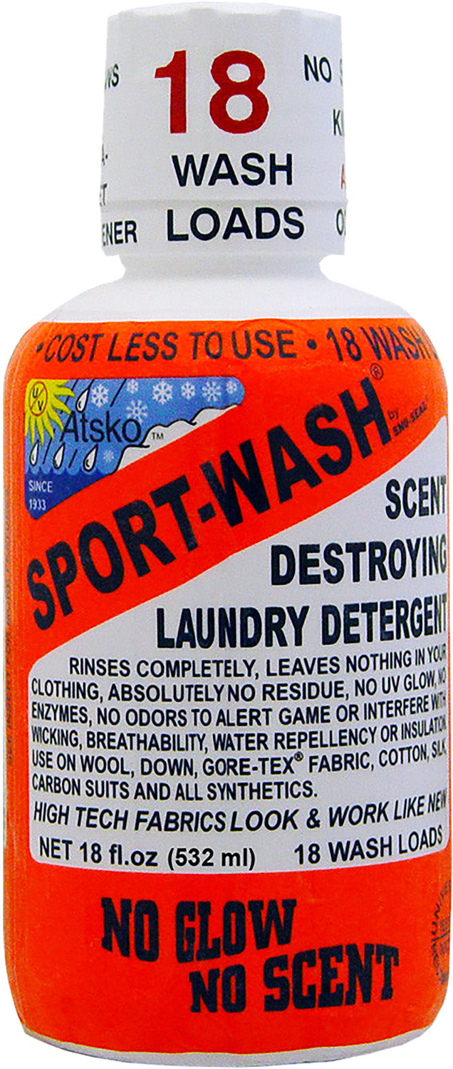 Atsko Sport Wash Laundry Detergent 18 oz Fragrance-Free Residue-Free Formula 18 Loads
