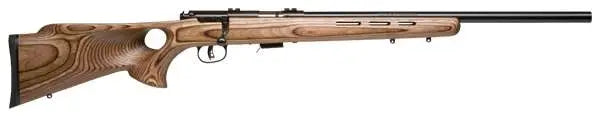 Savage Mark II BTV 22LR Bolt-Action Rifle, Blued/Brown Laminate Thumbhole Stock