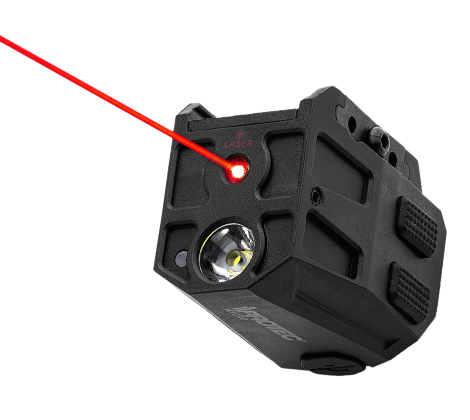 iPROTEC IPRMLT0004 Mycro Rail Mount Light 50/150/300 Lumens Red Laser PA66 Nylon Matte Black