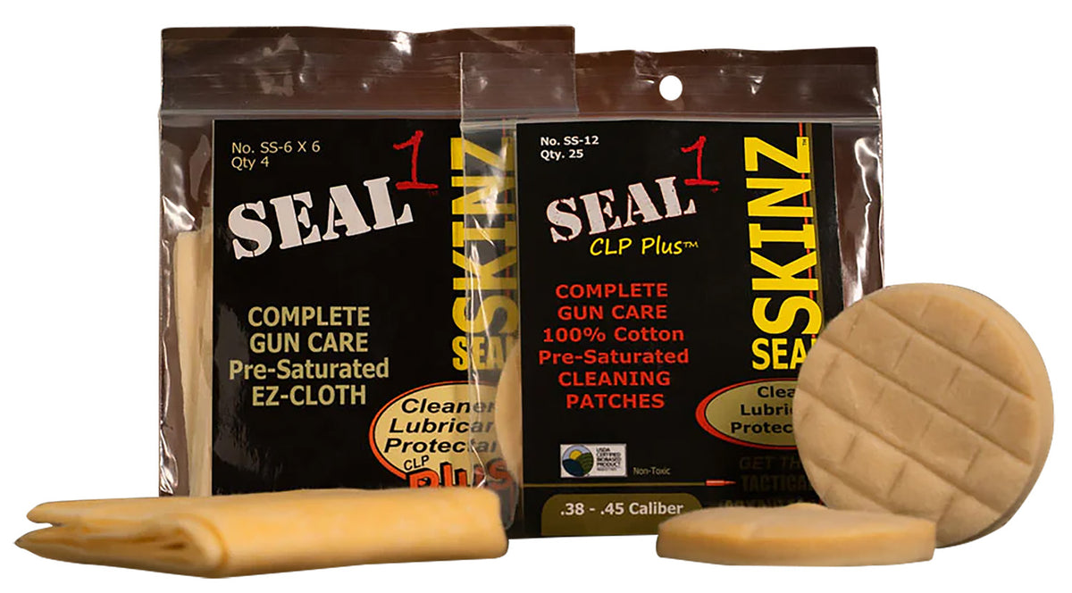 Seal 1 SS-12 SKINZ Cotton Gun Cleaning Patches 270-30 Caliber 1.75 Inch