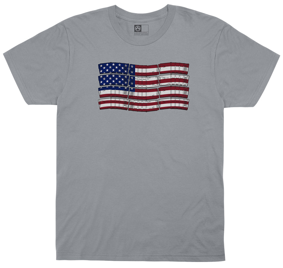 Magpul MAG1180-010 American Flag Cotton/Poly Shirt Charcoal Gray Small