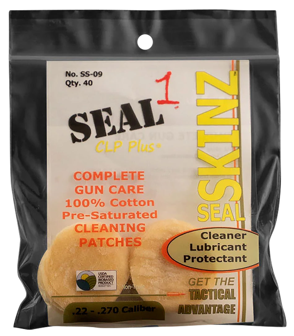 Seal 1 SS-09 SKINZ Cotton Cleaning Patches 22-270 Caliber 1.25 Inch