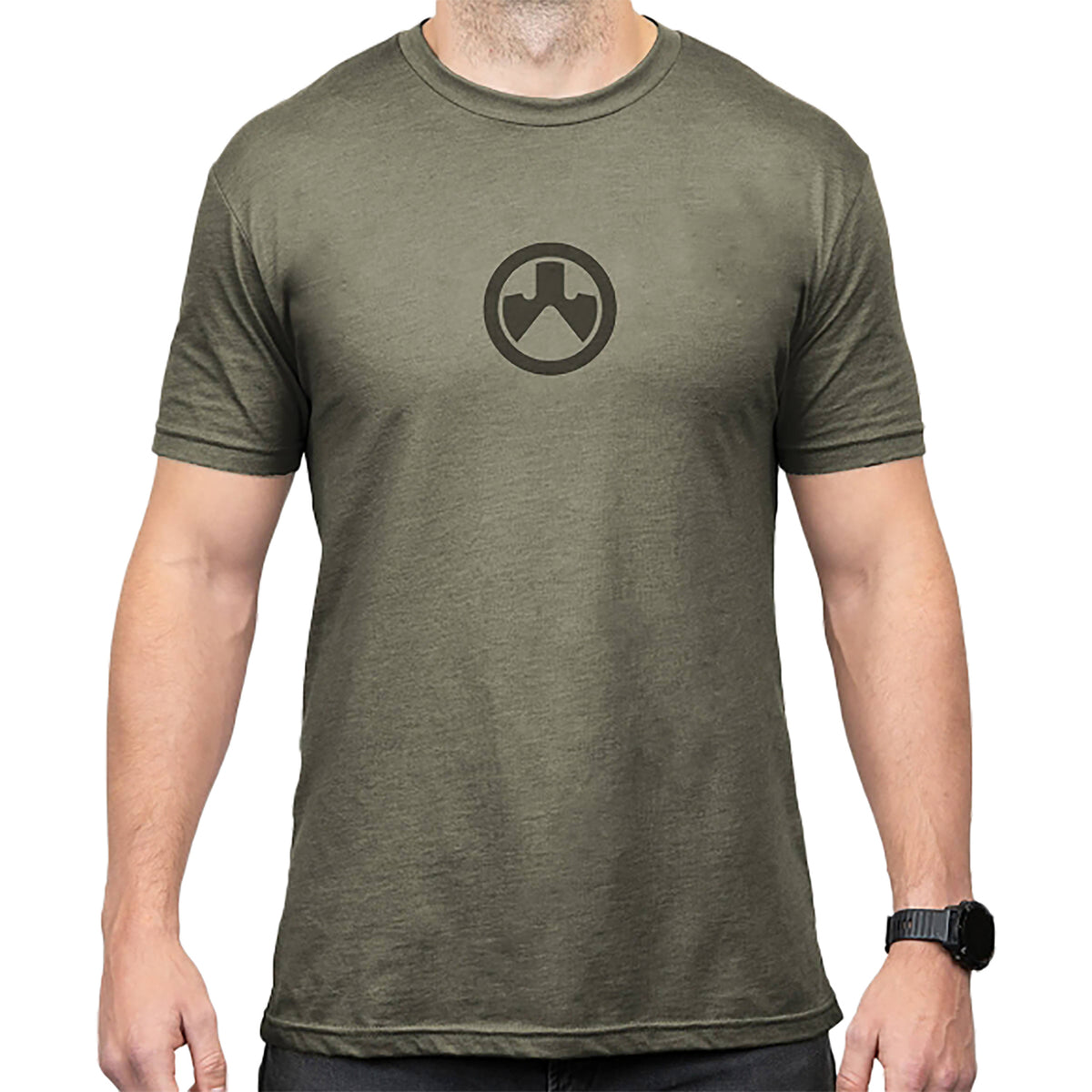 Magpul MAG1115-317 Icon Logo Tee Olive Drab Heather Cotton/Polyester Medium