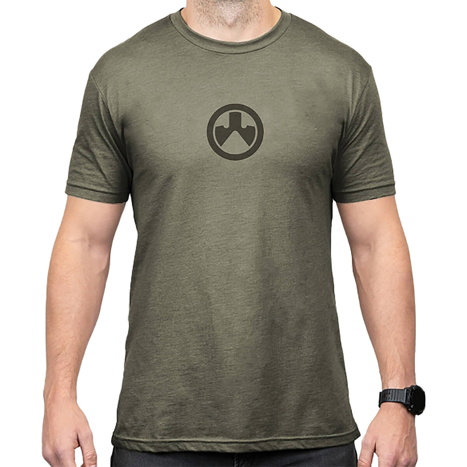 Magpul MAG1115-317 Icon Logo Tee Olive Drab Heather Cotton/Polyester Large