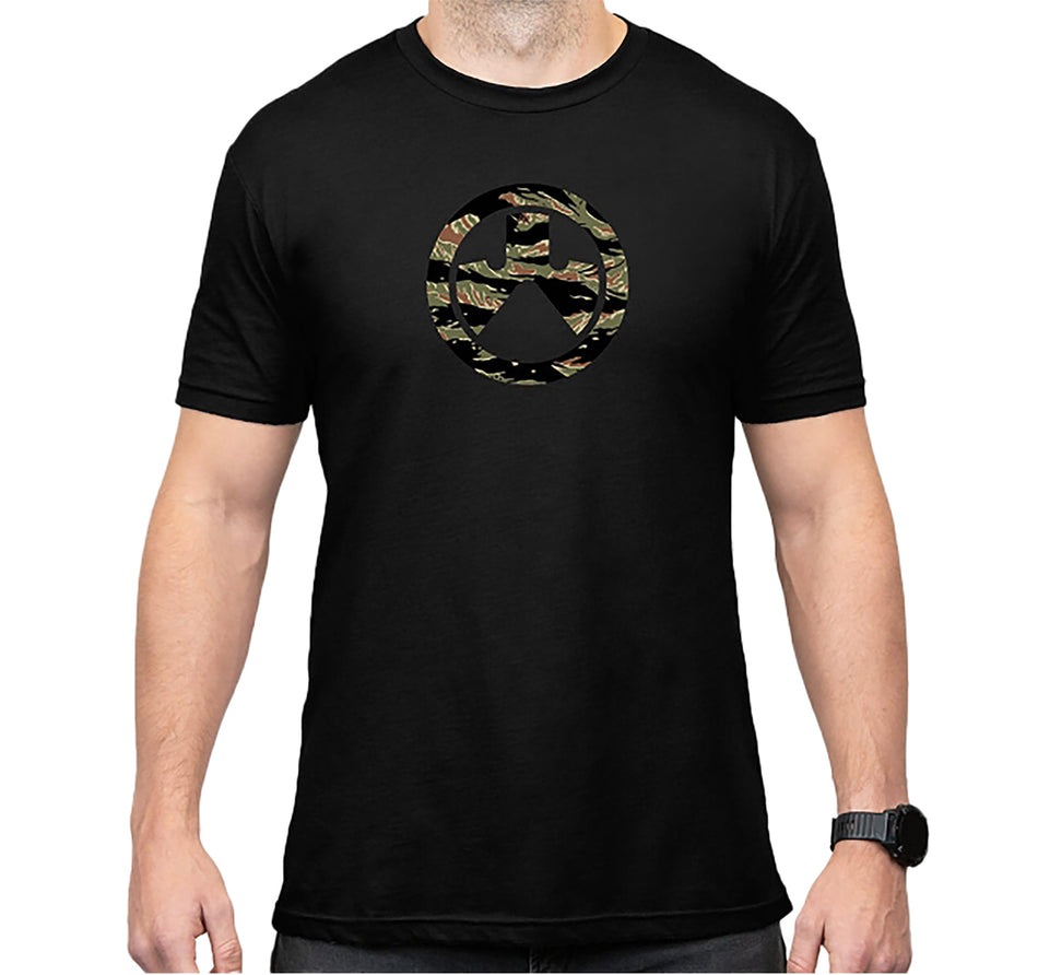 Magpul MAG1292-001-S Tiger Stripe Icon Black Cotton/Poly Tee Small