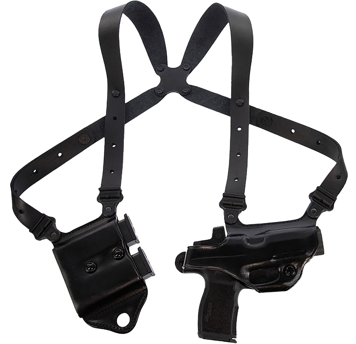 Galco MCII894RB Miami Classic II Shoulder System Black Steerhide Fits Sig P365 X Macro RH