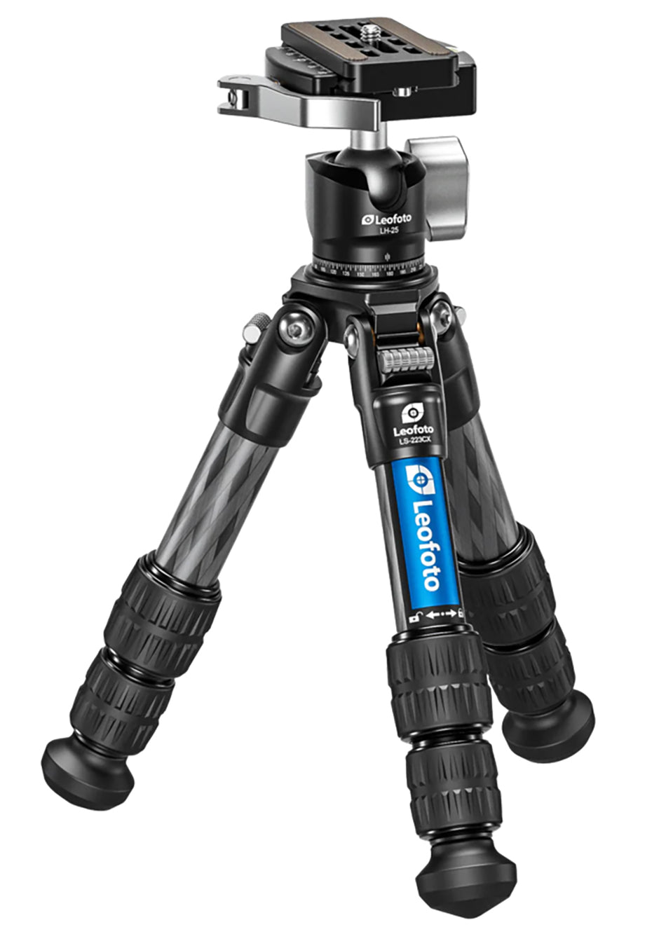 Leofoto USA LS-223CX with LH-25 Head Carbon Fiber Tripod Black Aluminum