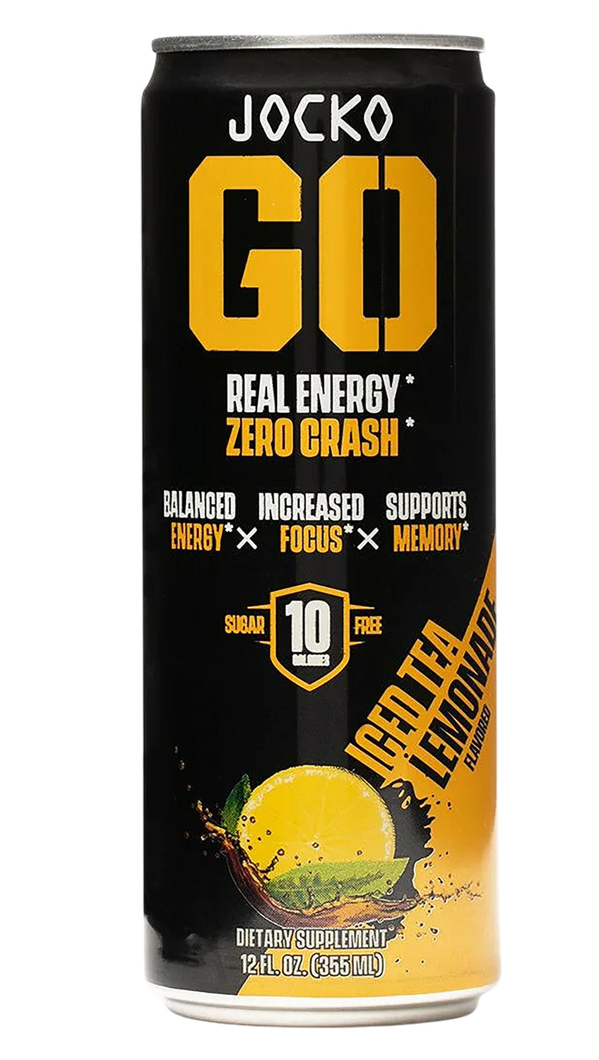 Jocko Fuel 29002 Iced Tea Lemonade Flavored Energy Drinks 12oz 12-Pack